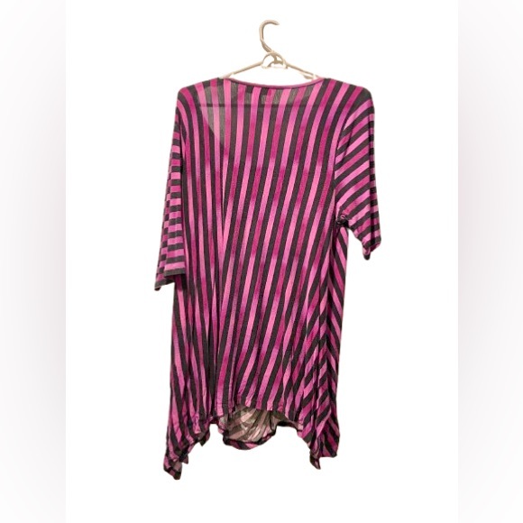 Dana Buchman Pink and Black Stripes Size XL 3/4 Sleeve Blouse Kohl’s - Picture 2 of 8